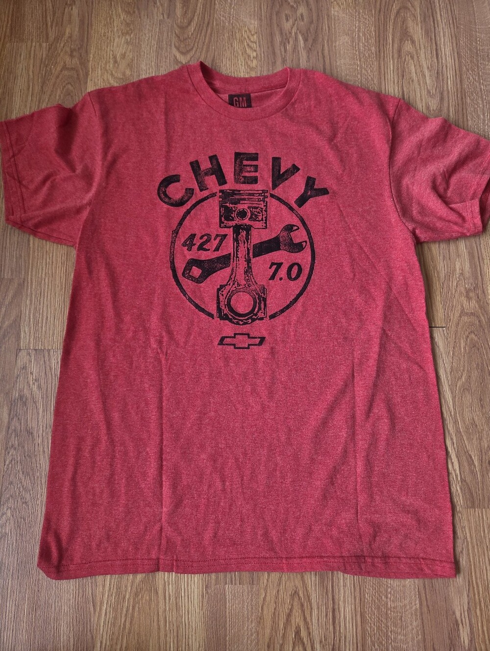 Chevy Men's Tshirt M Engine Mechanic Tools 427 7.0 Graphic Shirt Retro